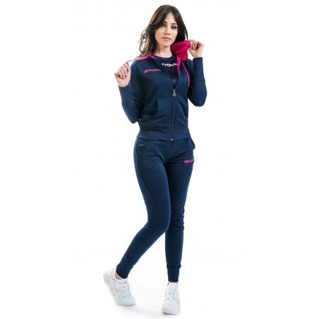 GIVOVA TUTA DONNA LADY TR015 SLIM Blu/Fuxia